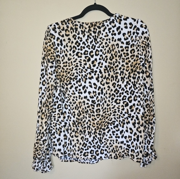 SAVANNA Jane Embroidered Floral and leopard print long sleeve top Size S… - Picture 2 of 8